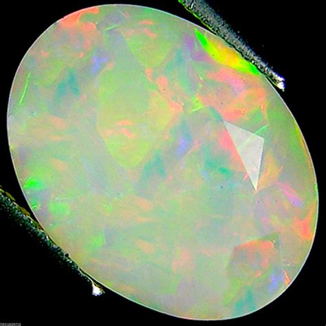 Ct Natural Ethiopian Faceted Opal Gemstone Multi Color Oval Cut