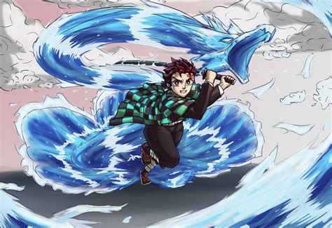 Demon Slayer Tanjiro Water Breathing By Dazzcrisp On Deviantart