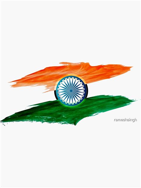 Painting Tiranga Indian Flag Sticker For Sale By Rameshsingh Redbubble