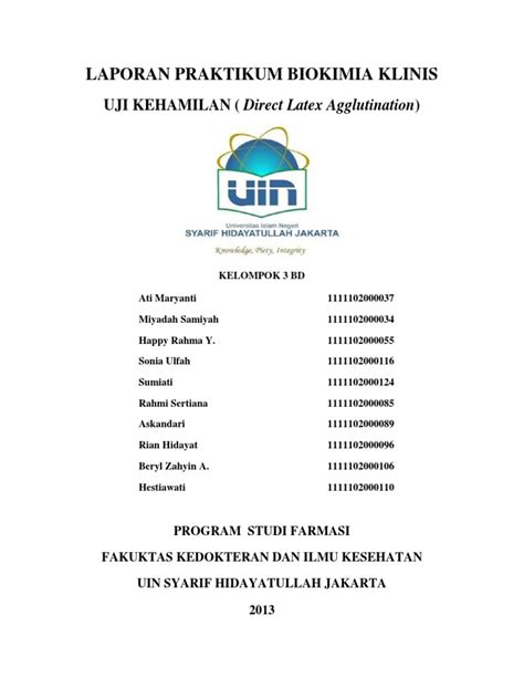 Pdf Praktikum Biokimia Klinis Uji Kehamilan Dokumen Tips