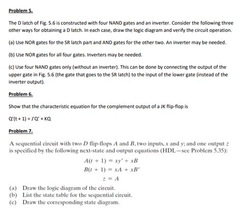 Problem 5 The D Latch Of Fig 5 6 Is Constructed Chegg