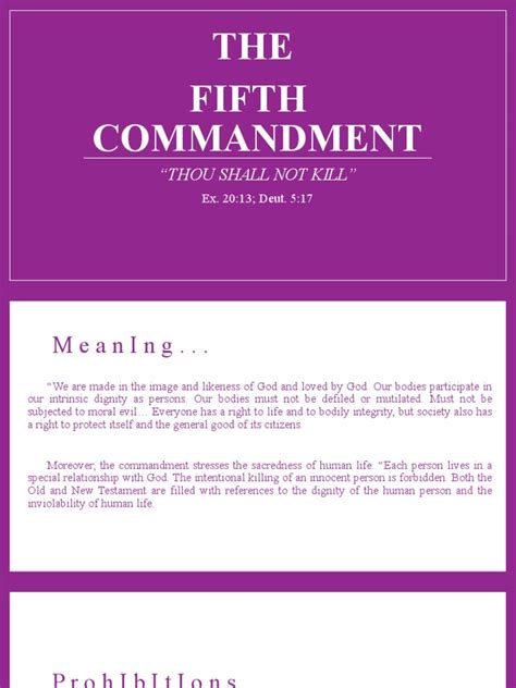 The Fifth Commandment | PDF | Punishments | Ten Commandments