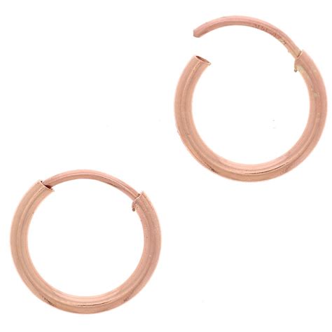 Mini créoles 10 mm Fil 1 2 mm Rose Gold filled or laminé x2