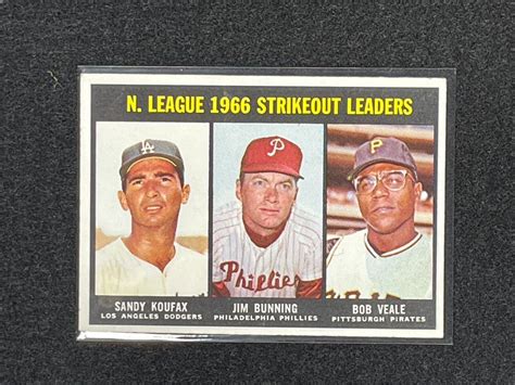 1967 Topps NL Strikeout Leaders Koufax Bunning Veale 238 VG EBay