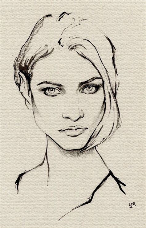 Ink Painting Anna Selezneva By Ler Huang Via Behance Portrait