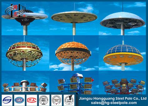 Octagonal Hot Dip Galvanization High Mast Light Pole For Square Lighting