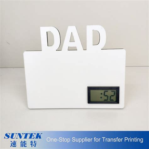 Digital Lcd Clock Sublimation Desktop Clock Wooden Photo Panel Clock