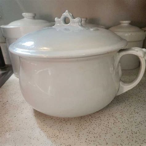 Best Vintage Antique Royal Iron Stoneware Chamber Pot For Sale In
