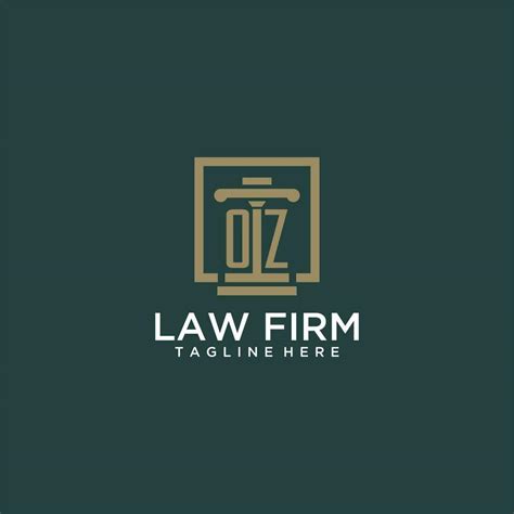 Oz Initial Monogram Logo For Lawfirm With Pillar Design In Creative