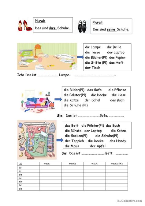 Possessivpronomen Allgemein Deutsch Daf Arbeitsbl Tter Pdf Doc