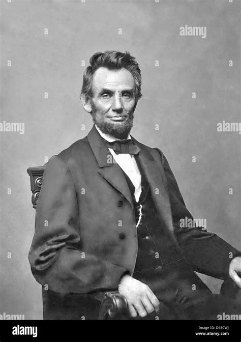 Portrait of President Abraham Lincoln by Mathew Brady 1860. Retouched ...