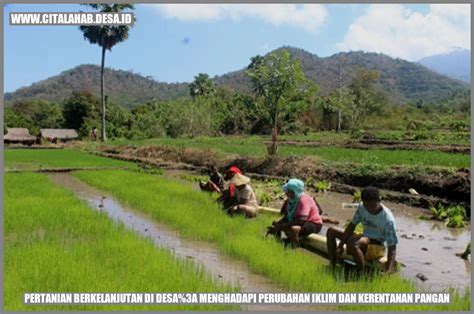 Pertanian Berkelanjutan Di Desa Menghadapi Perubahan Iklim Dan