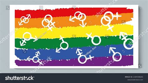 Set Gender Lgbt Brushstroke Symbol On Stock Vector Royalty Free