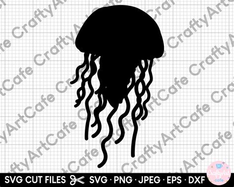 Jellyfish Silhouette Svg Jellyfish Silhouette Png Jellyfish Etsy