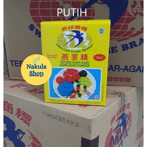 Jual Agar Agar Swallow Globe Putih Box Isi Sachet Shopee Indonesia