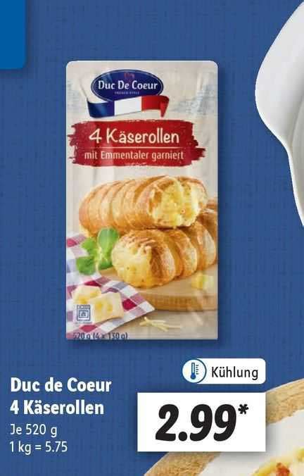 Duc De Coeur 4 Käserollen Angebot bei Lidl 1Prospekte de