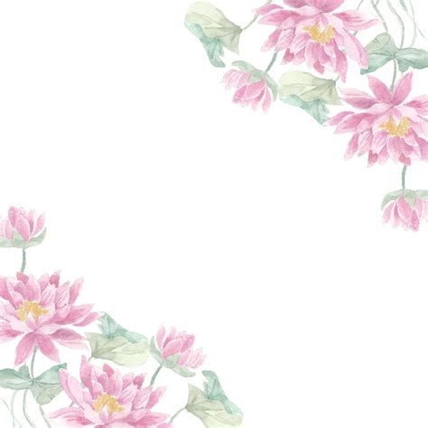 Romantic Watercolor Flowers Png Picture Romantic Pink Lotus Watercolor