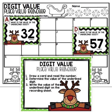 2nd Grade December Math Center Place Value Lucky Little Learners