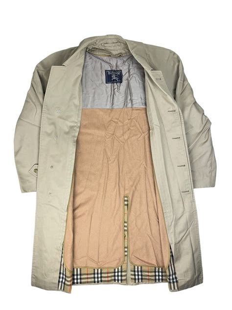 Burberrys Mens Trench Coat Nova Check Size Xl Beige Gem