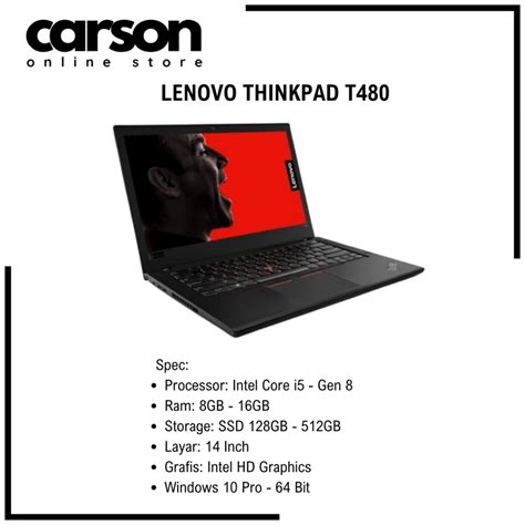 Jual Lenovo Thinkpad T480 T480s Intel Core I5 I7 Gen 8 Garansi