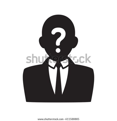 Anonymous User Icon Black Silhouette Of Man In Business Suit With