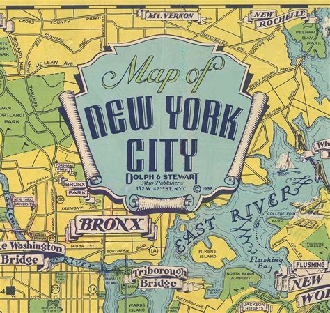 Map Of New York City 1939 Vintage Reproduction Historic Poster Print