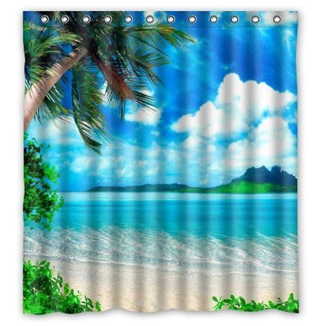 Mohome Coconut Tree In Tropical Sea Summer Beach Under The Blue Sky