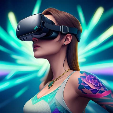 Premium Ai Image Woman Experiencing Virtual Reality