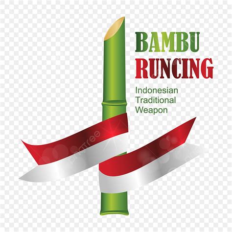 Bambu Runncing Con La Bandera De La Cinta Indonesia PNG Dirgahayu