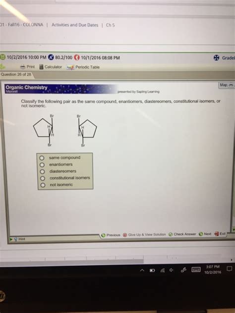 Solved Classify The Following Pair As The Same Compound Chegg