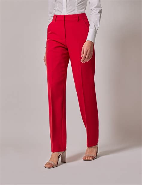 Womens Red Tailored Trousers Hawes And Curtis