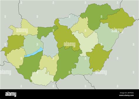 Mapa político altamente detallado y editable con capas separadas