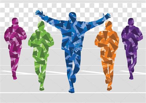 Marathon Runners Colorful Background Illustration Vector — Stock Vector