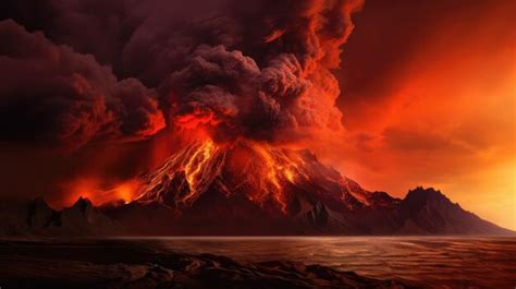 Premium AI Image | A photo of a volcanic eruption ash cloud