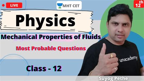 Unacademy MHT CET Mechanical Properties Of Fluids Most Probable