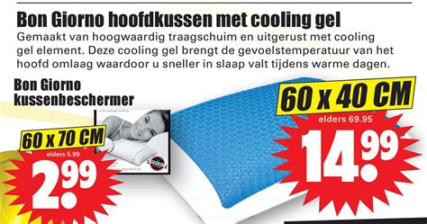 Bon Giorno Hoofdkussen Met Cooling Gel Aanbieding Bij Dirk