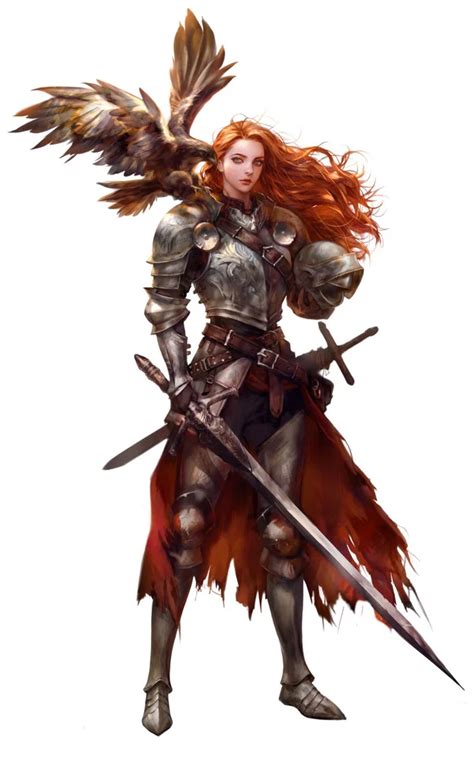 Knight Of Red Hair By Pei Zhu Armoredwomen Fantasy Character Design