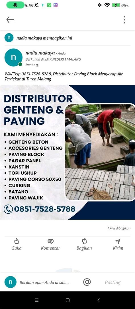 Distributor Paving Block Menyerap Air Terdekat Di Turen Di Malang