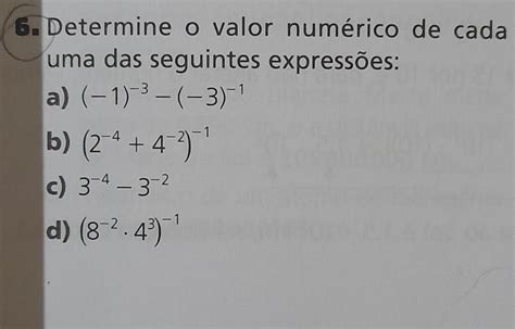 Determine O Valor Numérico De Cada Uma Das Seguintes Expressões