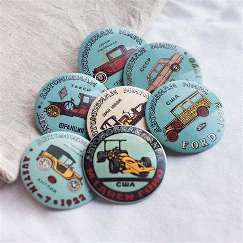 Retro Auto Pins Car Badges Set Of Seven Vintage Etsy