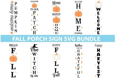 Premium Vector Fall Porch Sign Svg Bundle