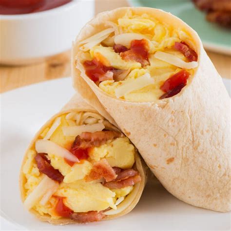 Bacon And Egg Tortilla Breakfast Wraps Dempsters