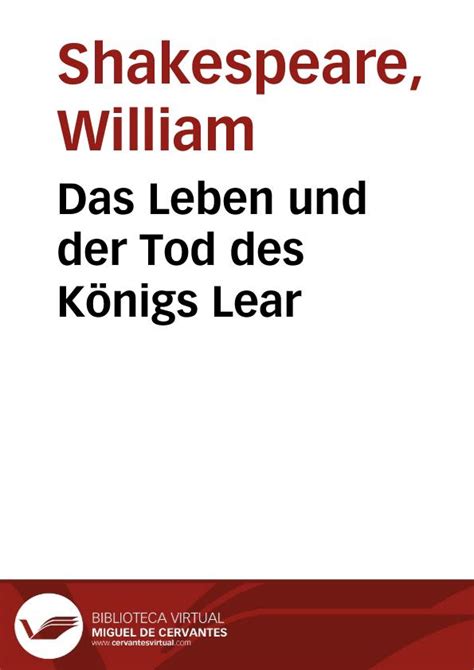 Das Leben Und Der Tod Des K Nigs Lear William Shakespeare Christoph