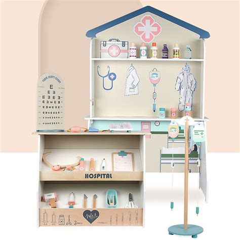 Simulation Wooden Hospital Pretend Play Set Toy - China Simulation ...