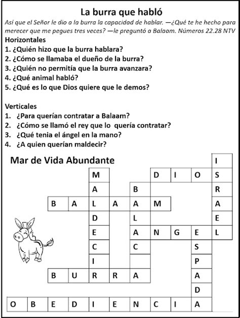 Clase para niños la burra de Balaam Bible activities for kids Bible