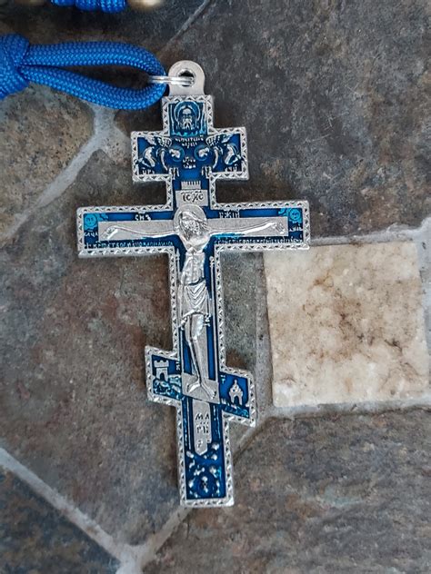 Blue And Gold Paracord Acrylic Rosary