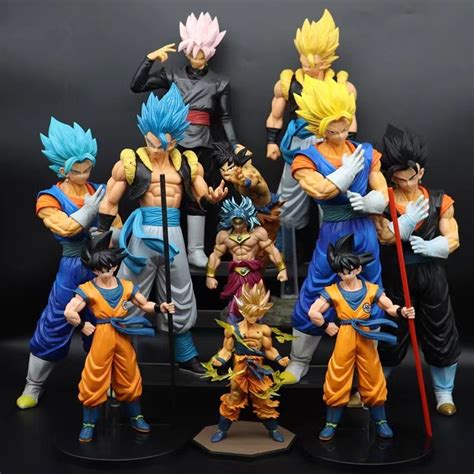 Cm Hot Dragon Ball Son Super Saiyan Anime Goku Dbz Action Figure Model Black And Red Double