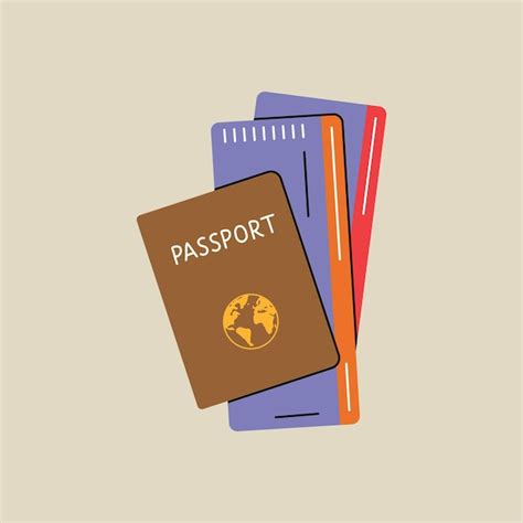 Premium Vector Passport With Tickets In Modern Flat Line Style Hand