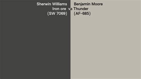 Sherwin Williams Iron Ore Sw 7069 Vs Benjamin Moore Thunder Af 685