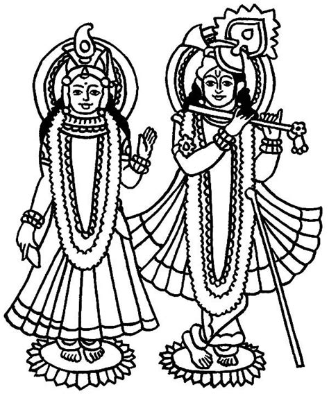 Radha And Krishna Statue Coloring Pages - Download & Print Online ...